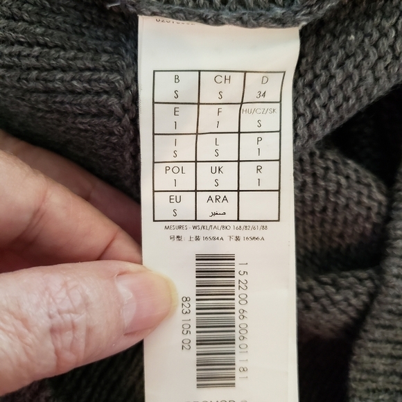 PROMOD Grey Heather V Neck Knit Sweater Vest, long vest, vintage sweater vest Sm - Picture 9 of 13